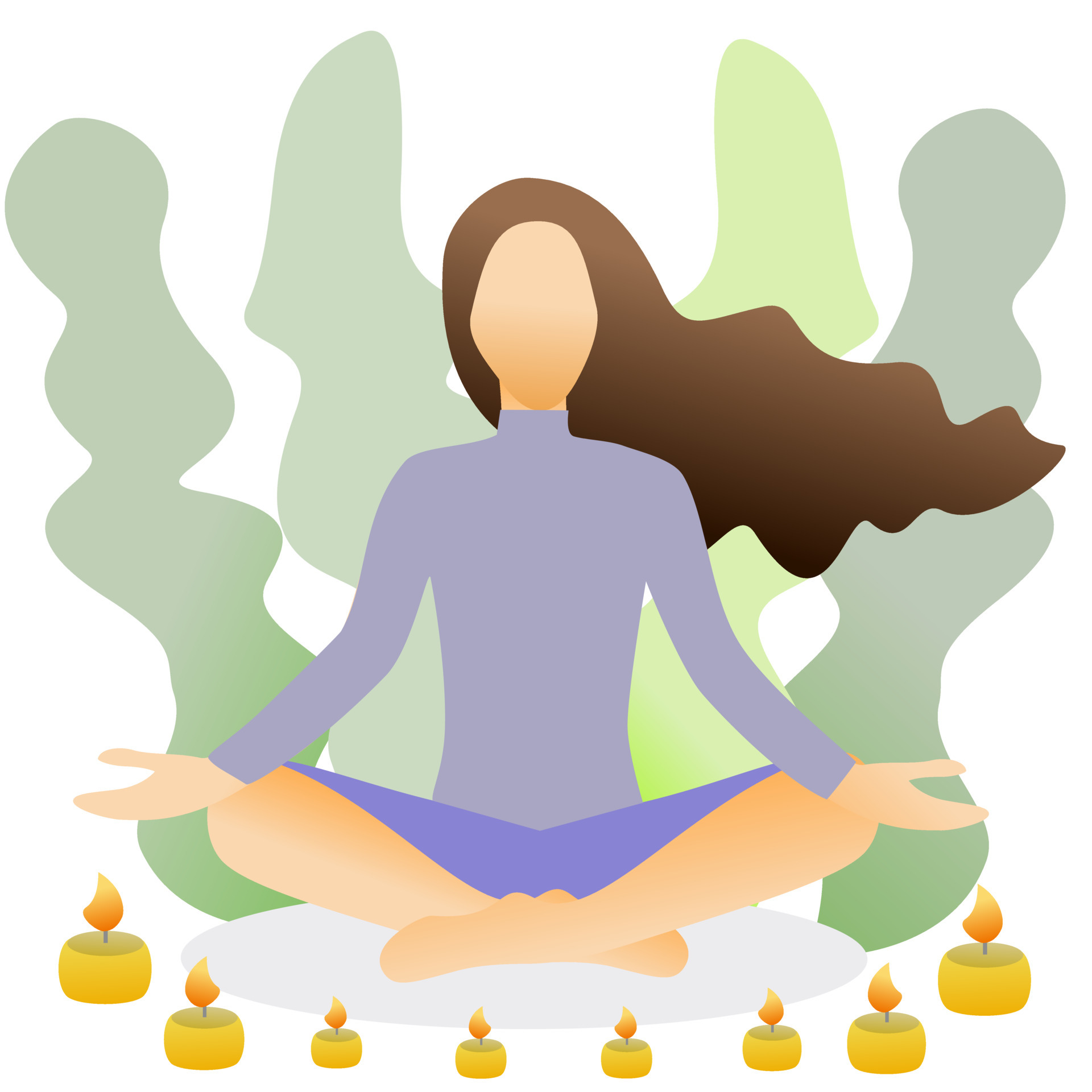 Minimalist cartoon girl meditating in lotus pose. 5986046 Vector Art at ...