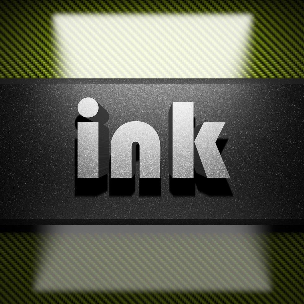 ink word of iron on carbon photo