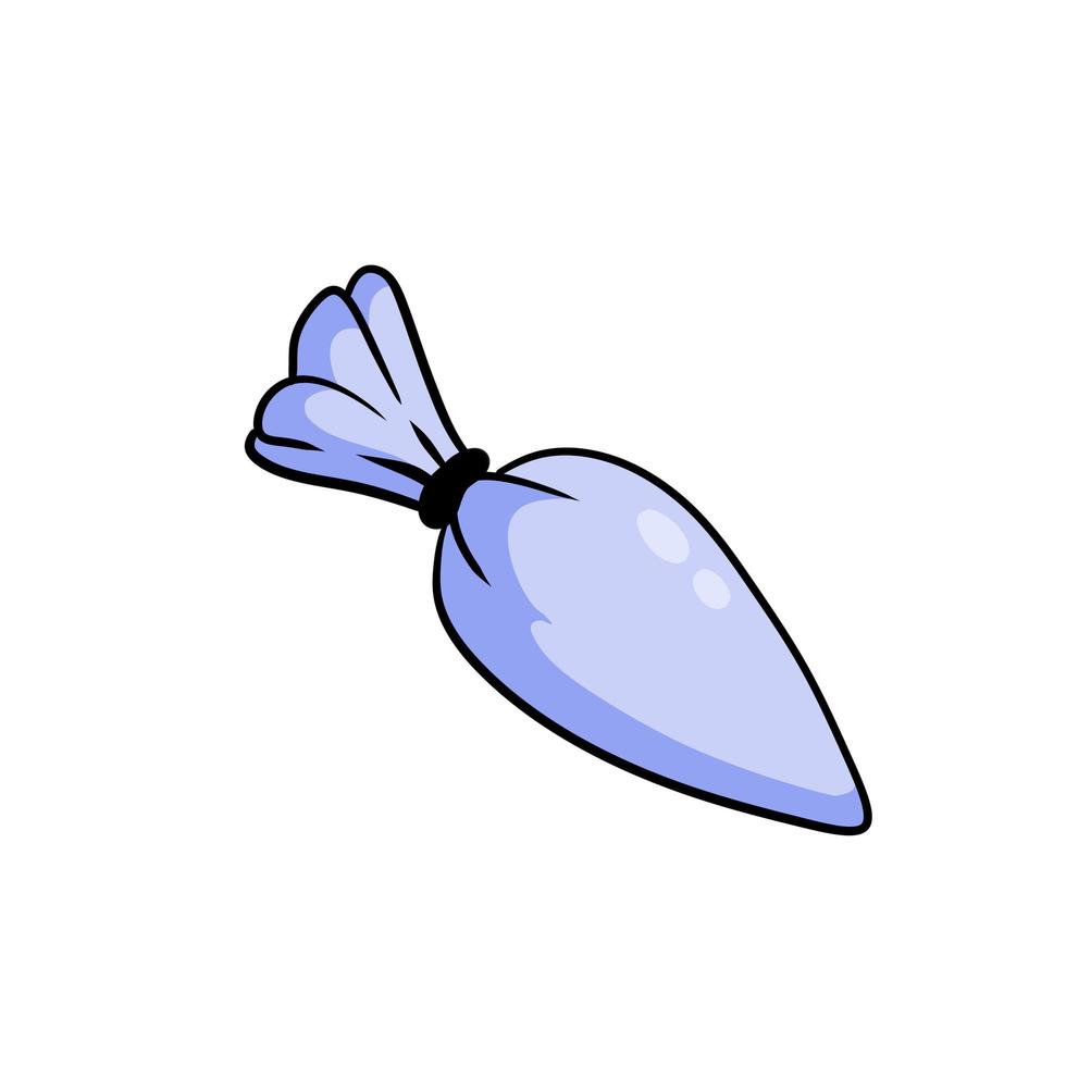 Pastry bag. Piping Cream Cake. Outline Icing bag. Cartoon illustration vector