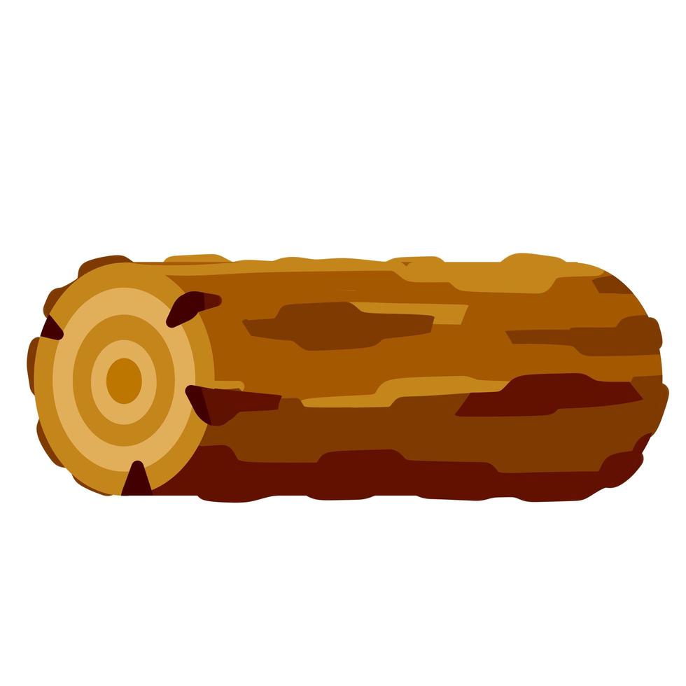 Vector Brown log. Building wood material. Set of flat cartoon illustration.