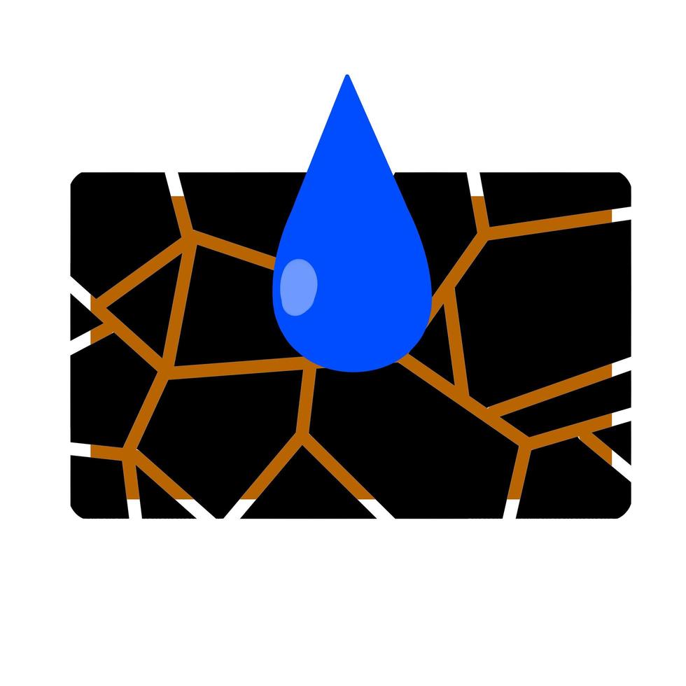 icono de sequedad. gota de agua azul. vector