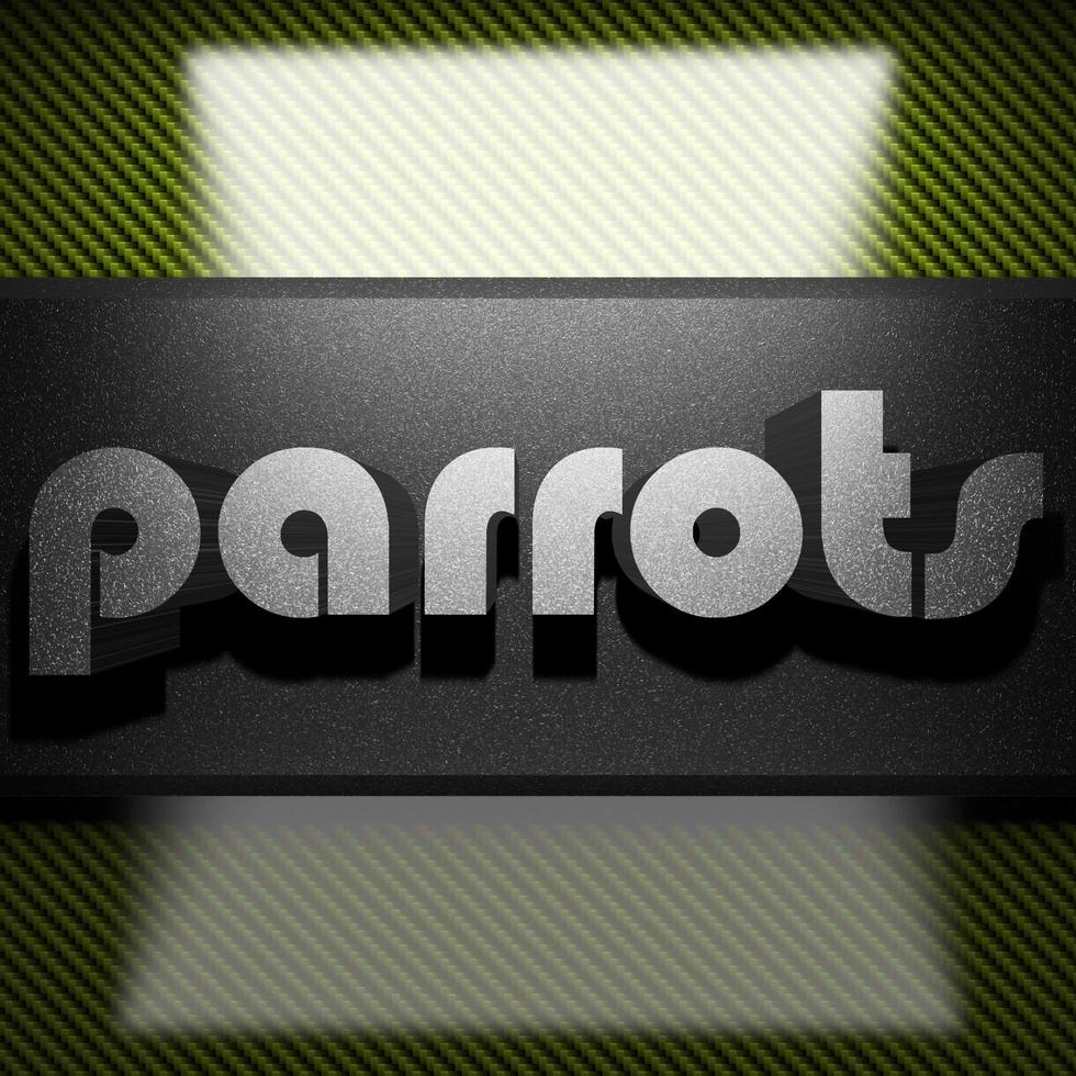 parrots word of iron on carbon photo