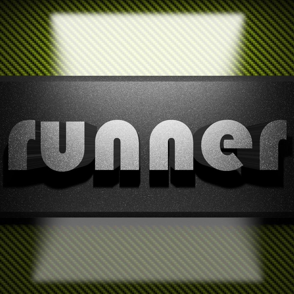 runner word of iron on carbon photo