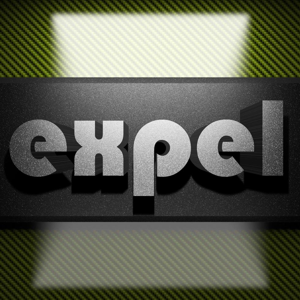 expel word of iron on carbon photo