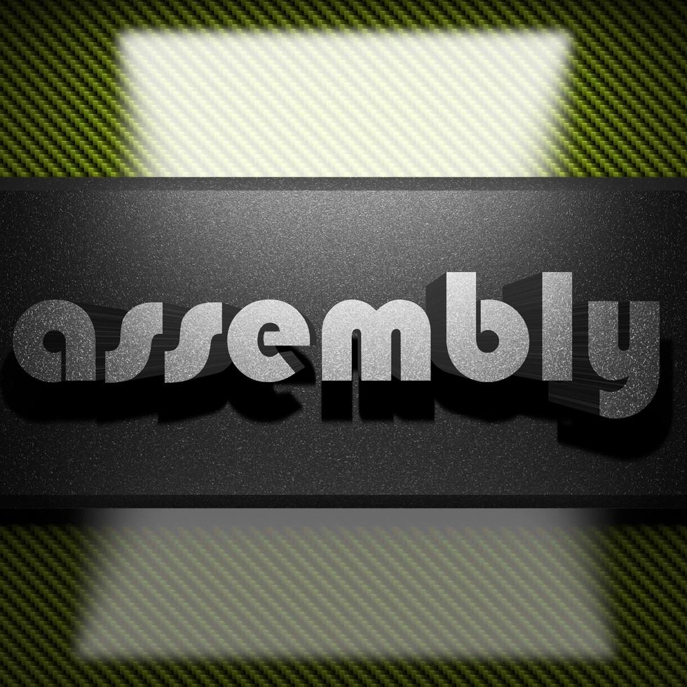 assembly word of iron on carbon photo