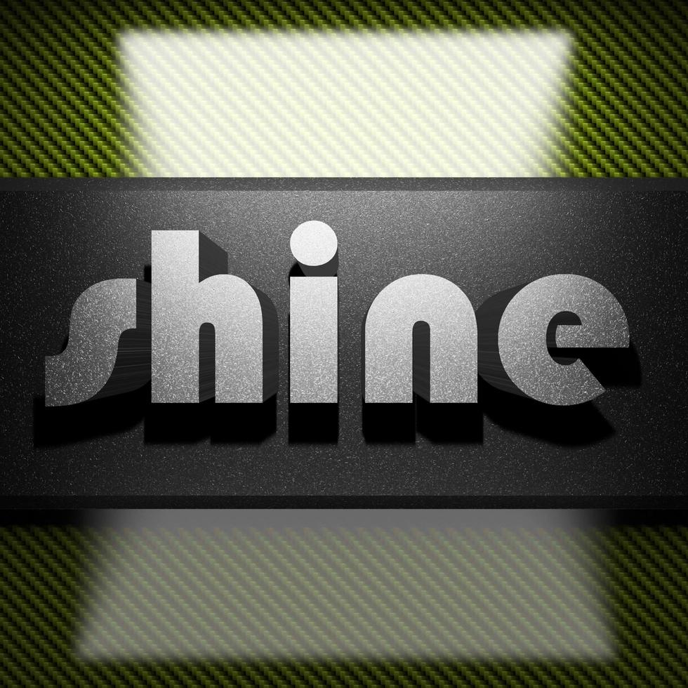 shine word of iron on carbon photo