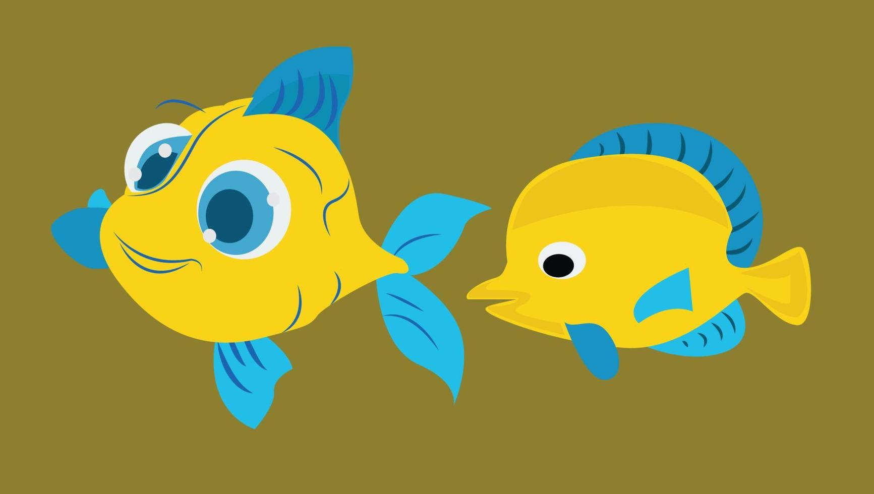 sky yellow  fish vector