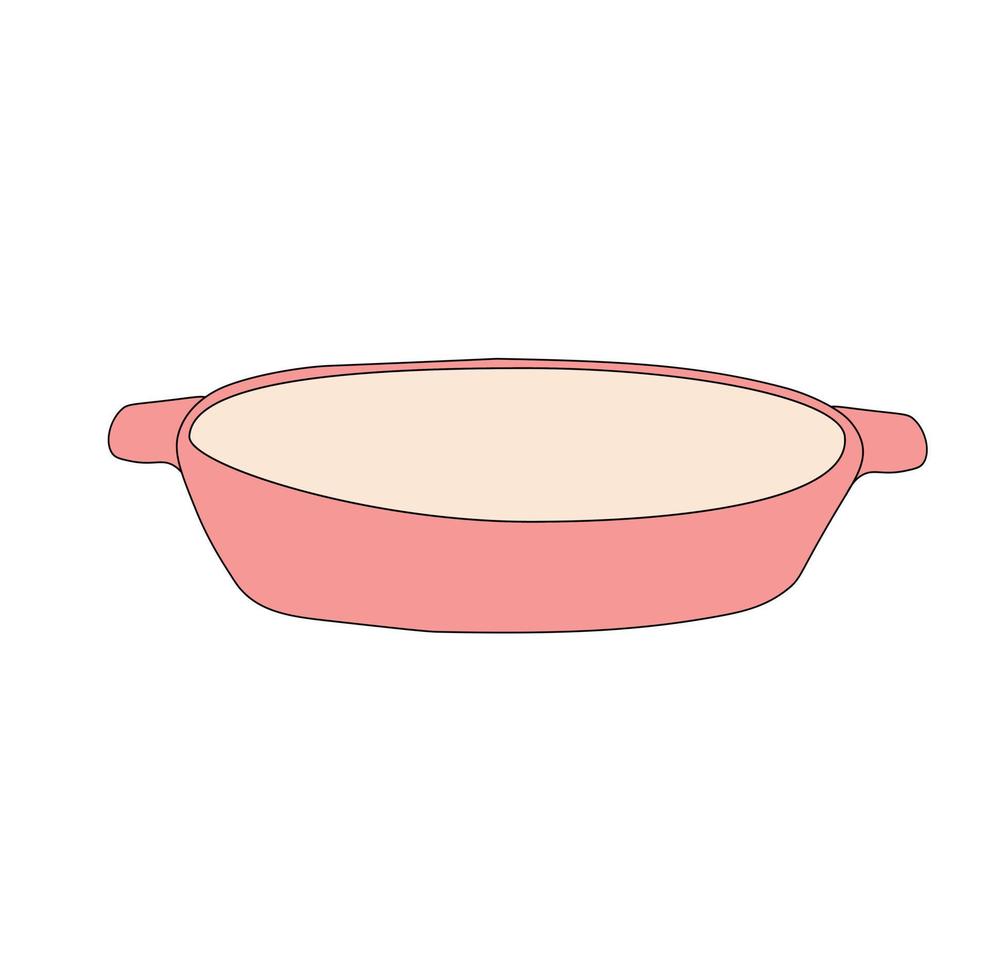 Pot vector stock illustration. Kitchen utensils for making soup. Isolated on a white background.