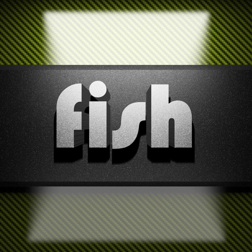 fish word of iron on carbon photo