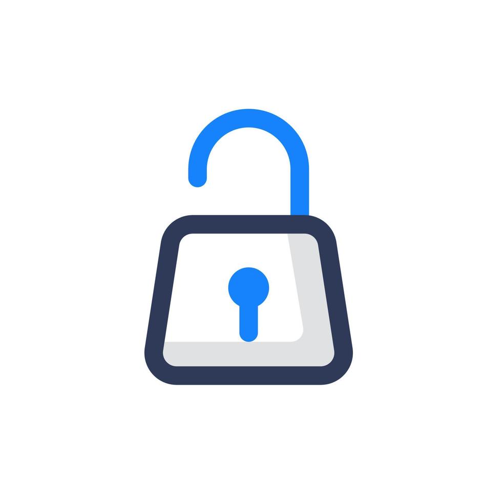 unlock icon on blue internet button vector