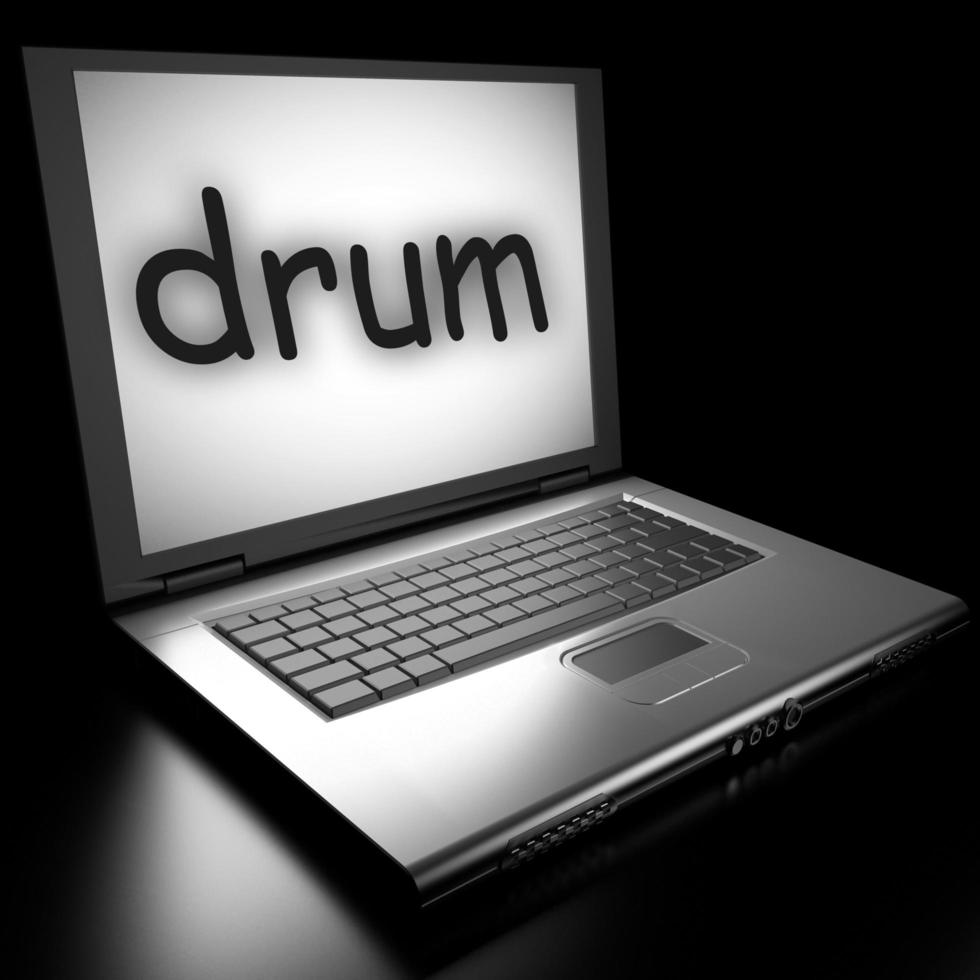 drum word on laptop photo