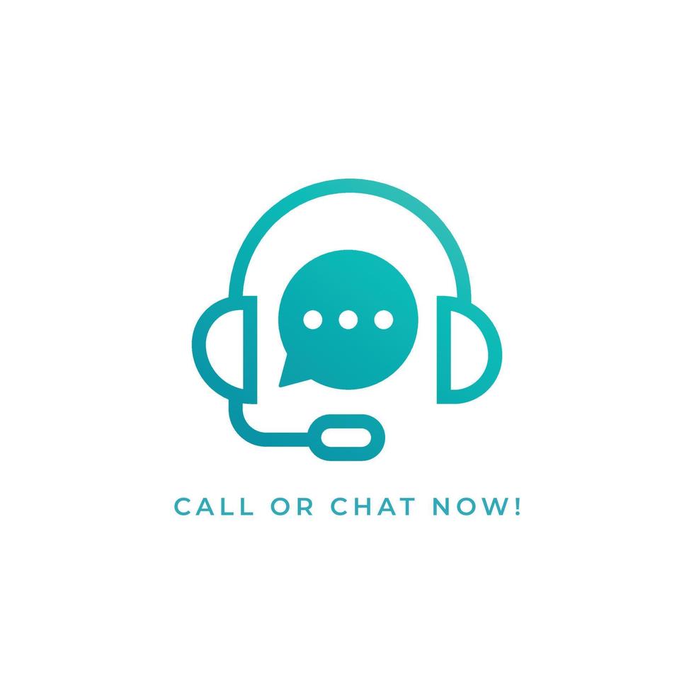 call and chat us now icon design template vector