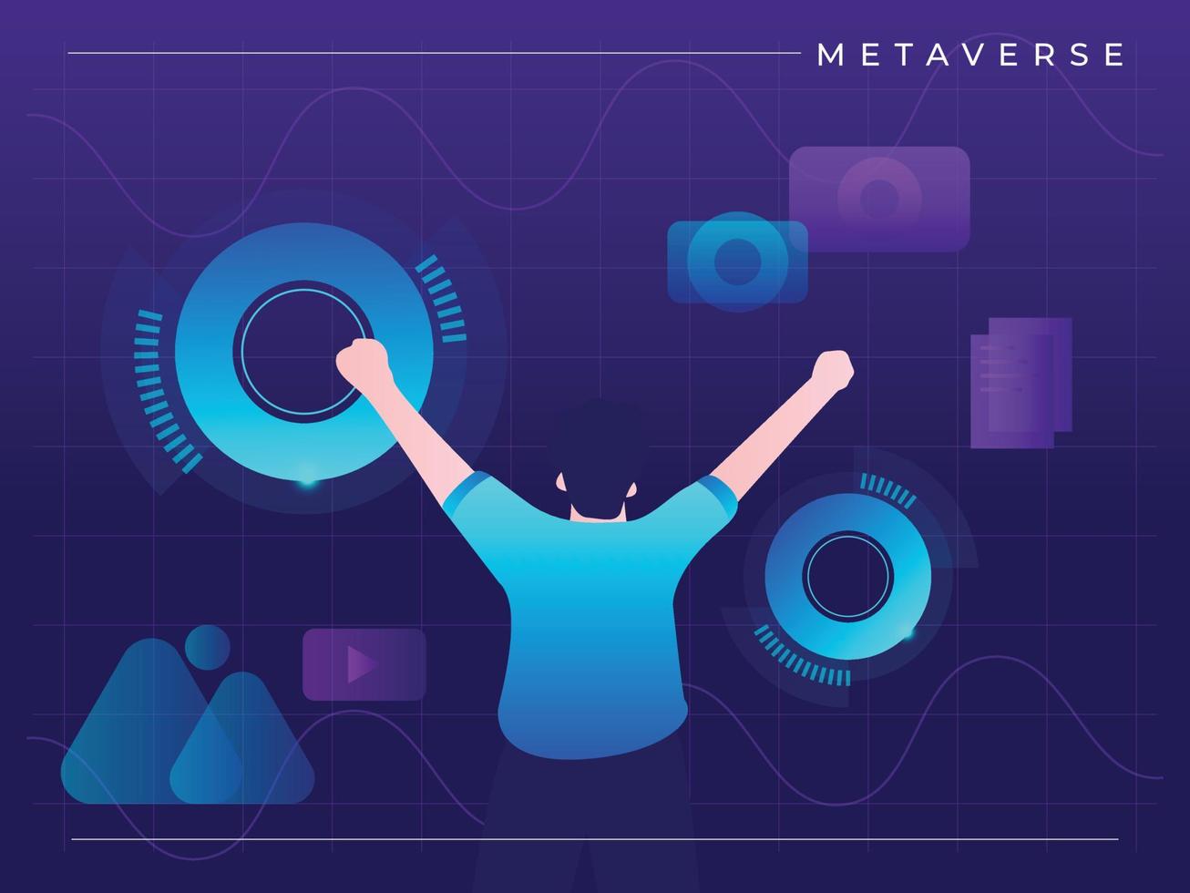 fondo nft. Ilustraciones de metaverse background vector