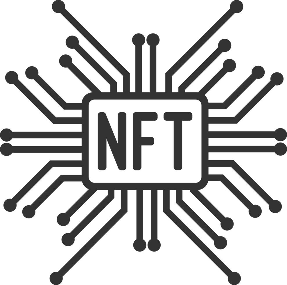 NFT Non-Fungible Tokens Digital Art Concept vector