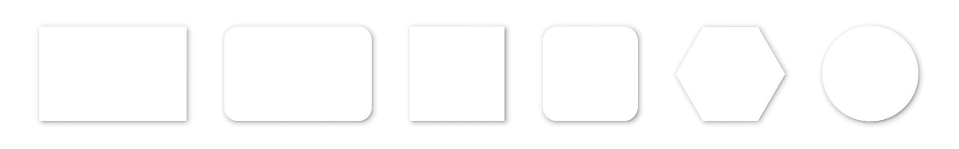 Set of Plastic or paper white card for your design. Can use for credit, visit, gift, business card. 3D Rendered. Isolated on white background. eps 10 vector