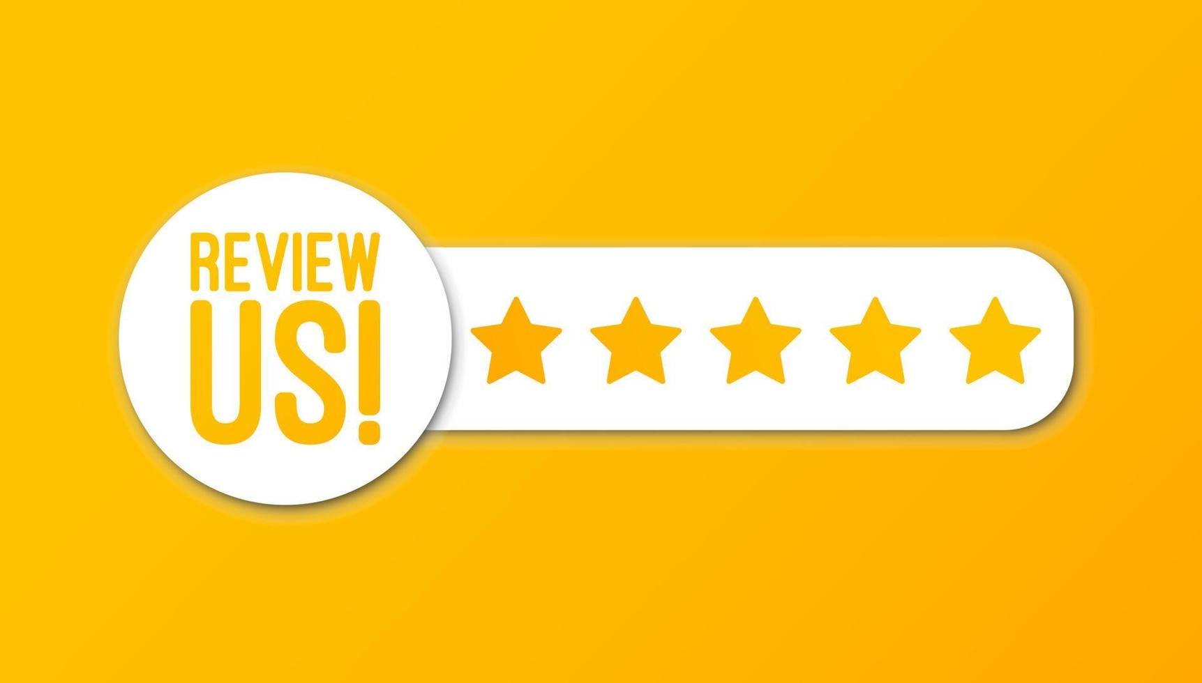 Vector 5 star feedback rate us service satisfaction. Rating five stars