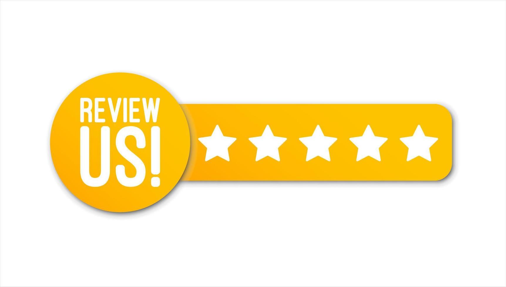 Vector 5 star feedback rate us service satisfaction. Rating five stars