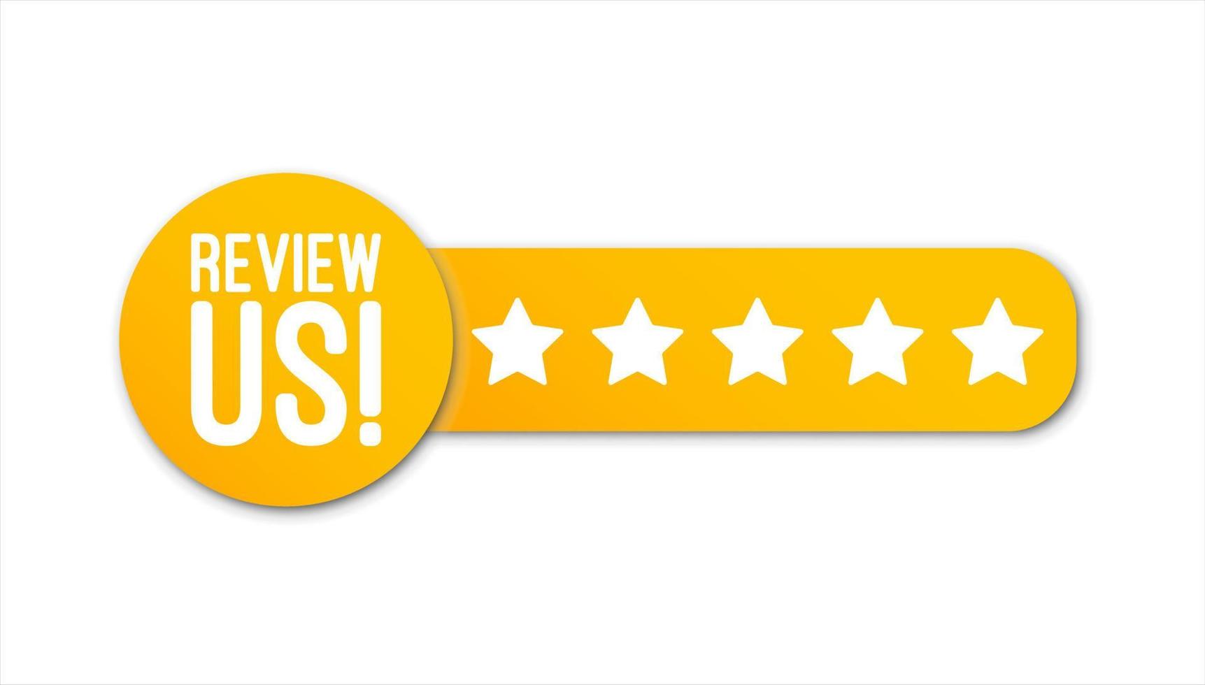 Vector 5 star feedback rate us service satisfaction. Rating five stars