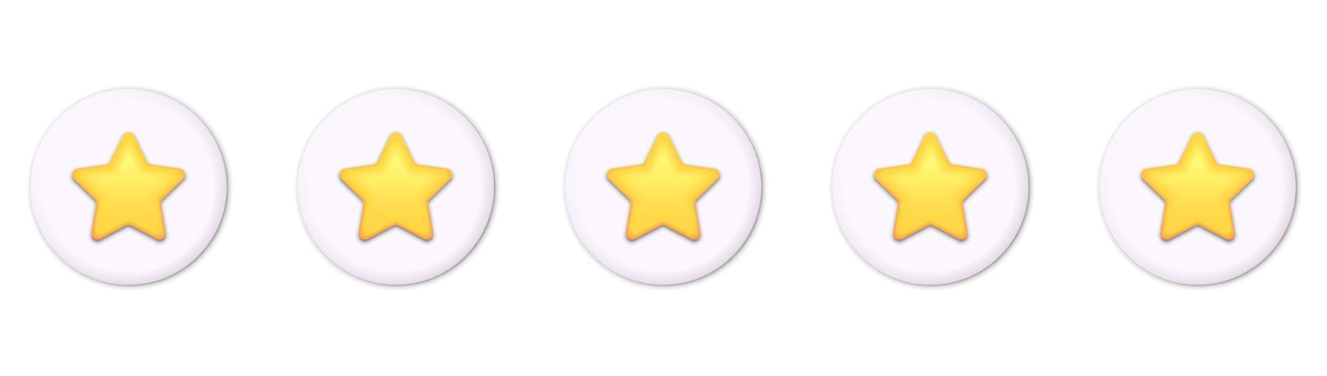 Five Star Feedback. Vector customer review concepts. Reviews stars with good and bad rate and text. 3D