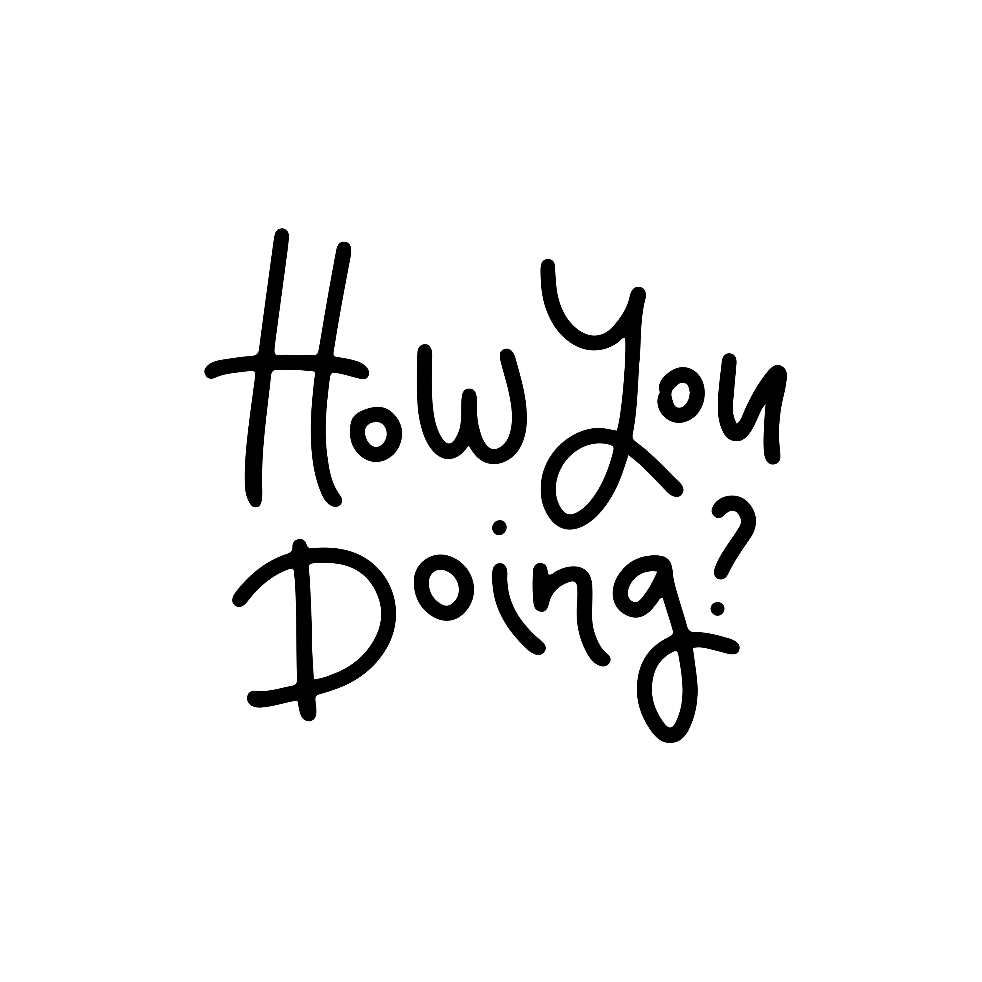 How you doing - vector lettering card. Hand drawn illustration phrase