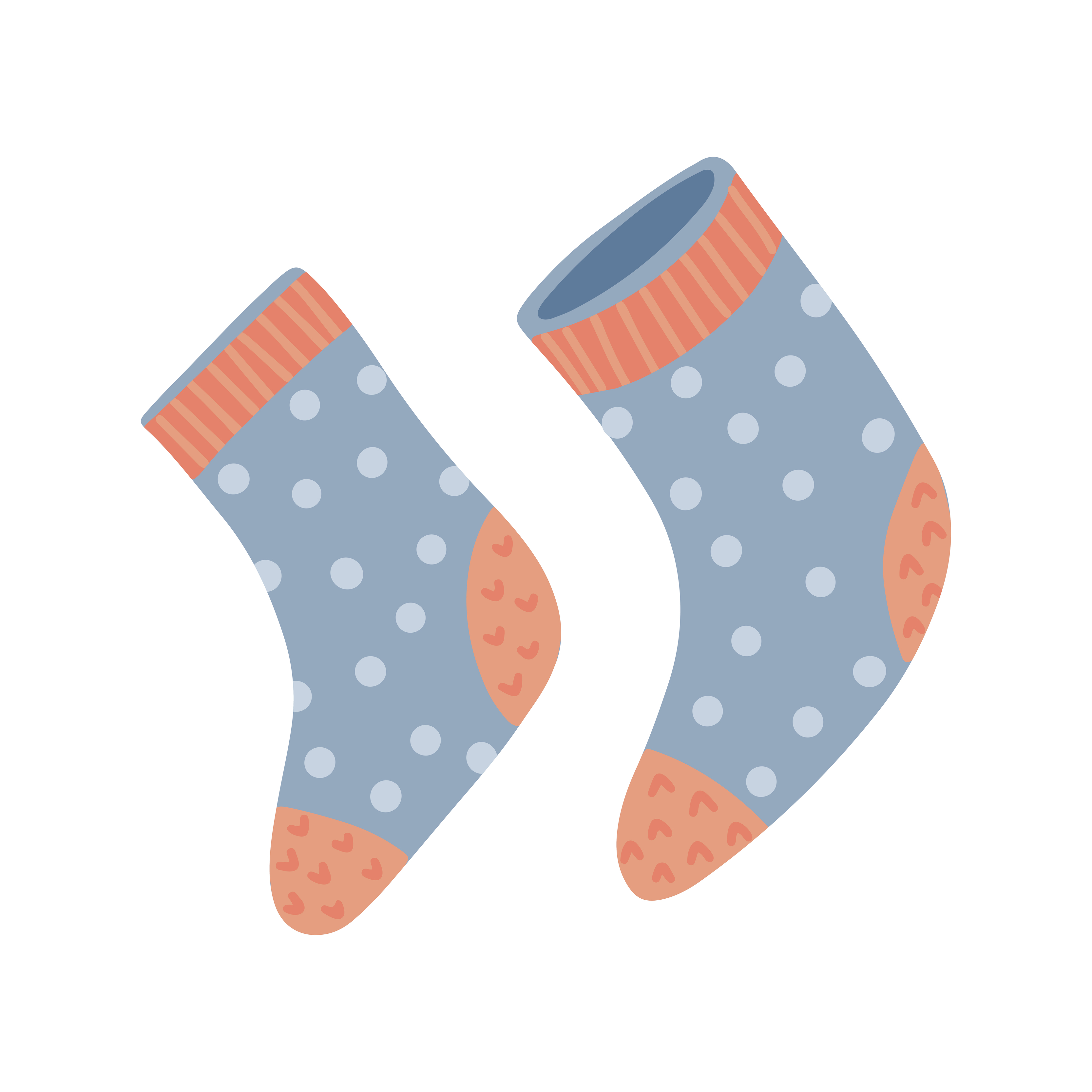 Two autumn warm socks . Pair of cute comfortable handmade winter ...
