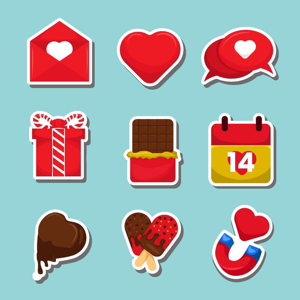 Valentine Day Sticker Set vector