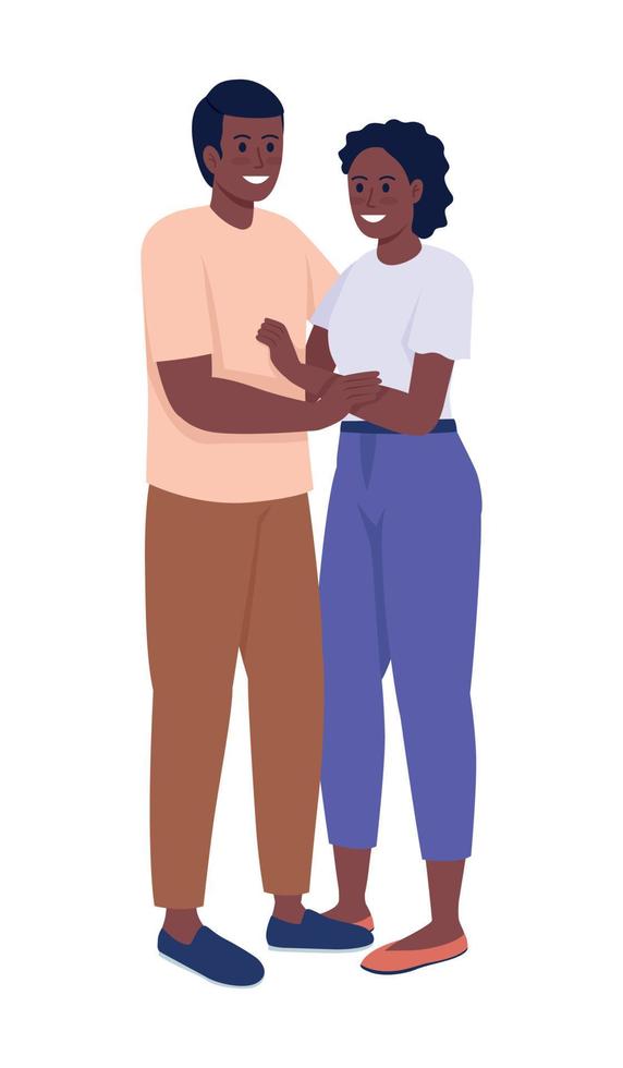 Loving couple semi flat color vector characters
