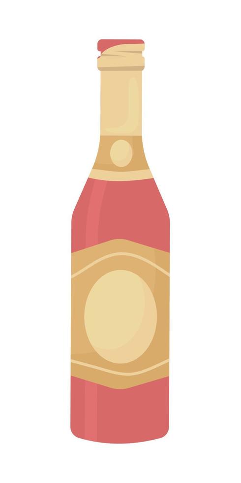 Bottle of champagne semi flat color vector object