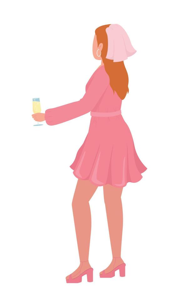 Bridesmaid semi flat color vector character