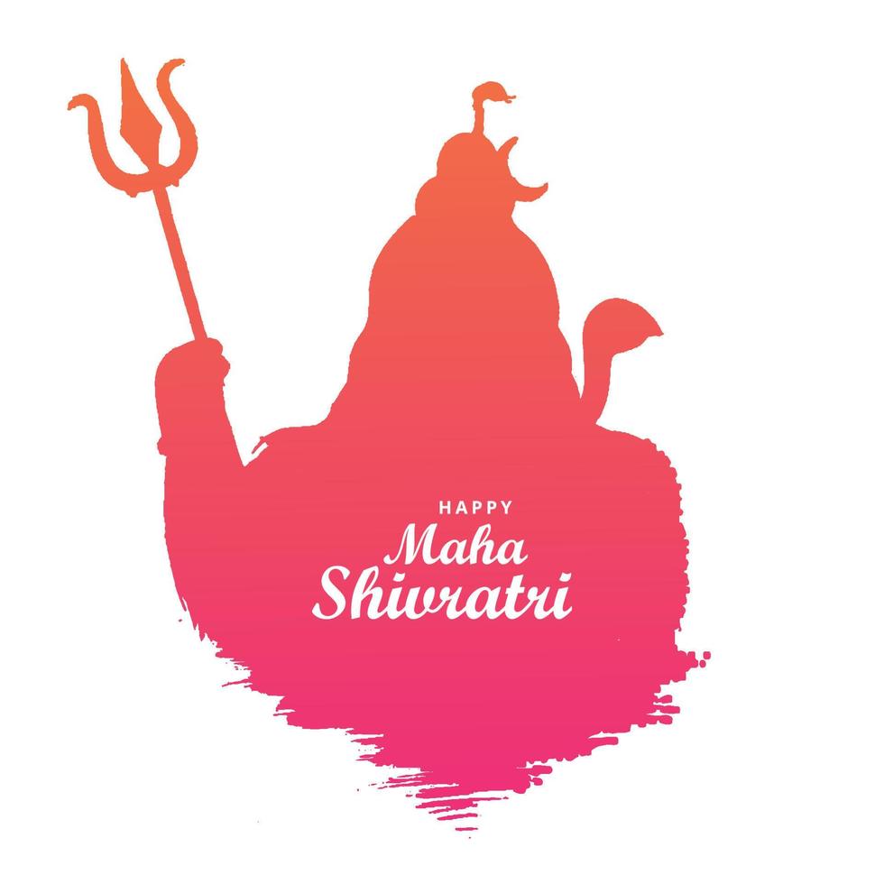 maha shivratri para el fondo de la tarjeta de silueta de lord shiva vector