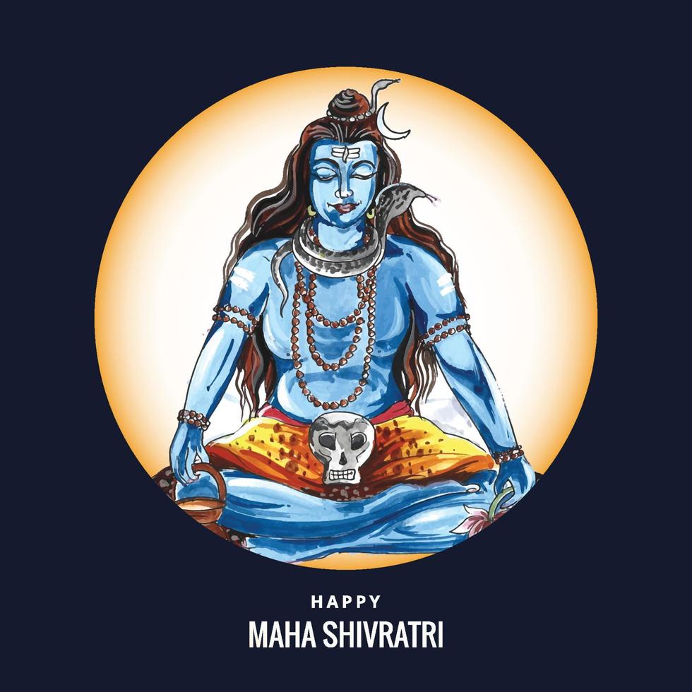 Hand draw lord shiva holiday maha shivratri card background 5991620 ...