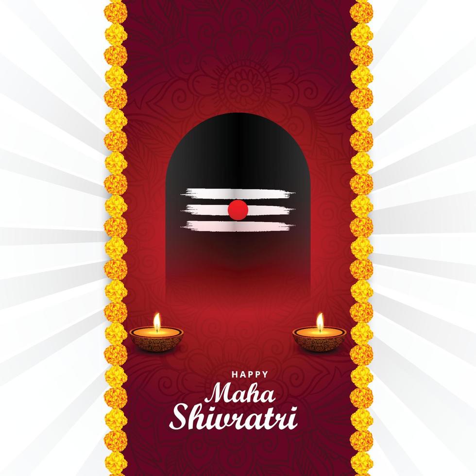 hermosa tarjeta de felicitación feliz maha shivratri con fondo shivling vector