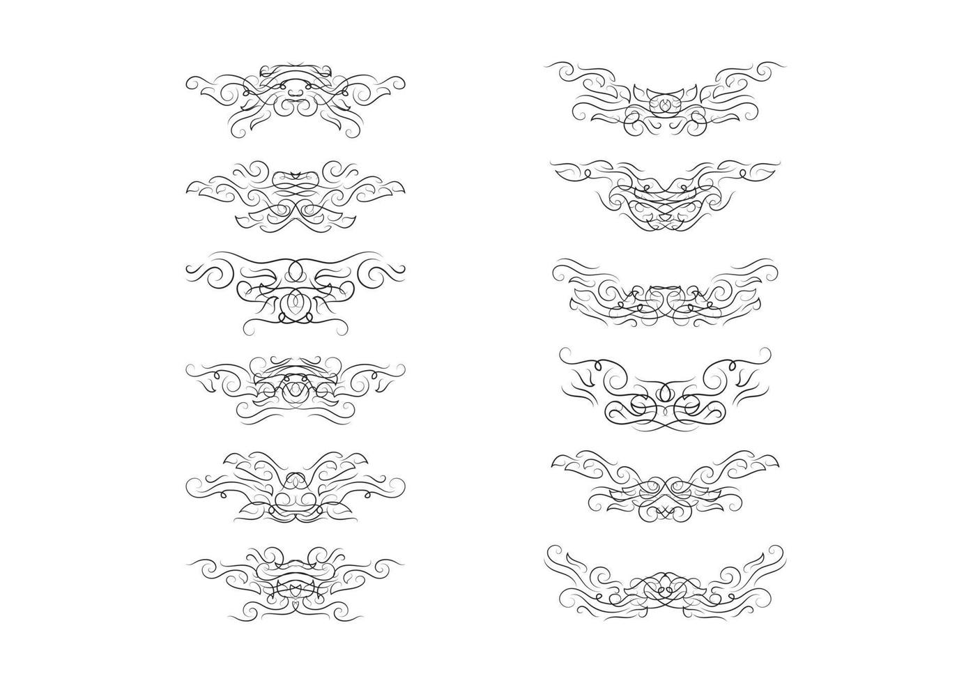 Gold Borders Elements Set Collection, ornament Vector