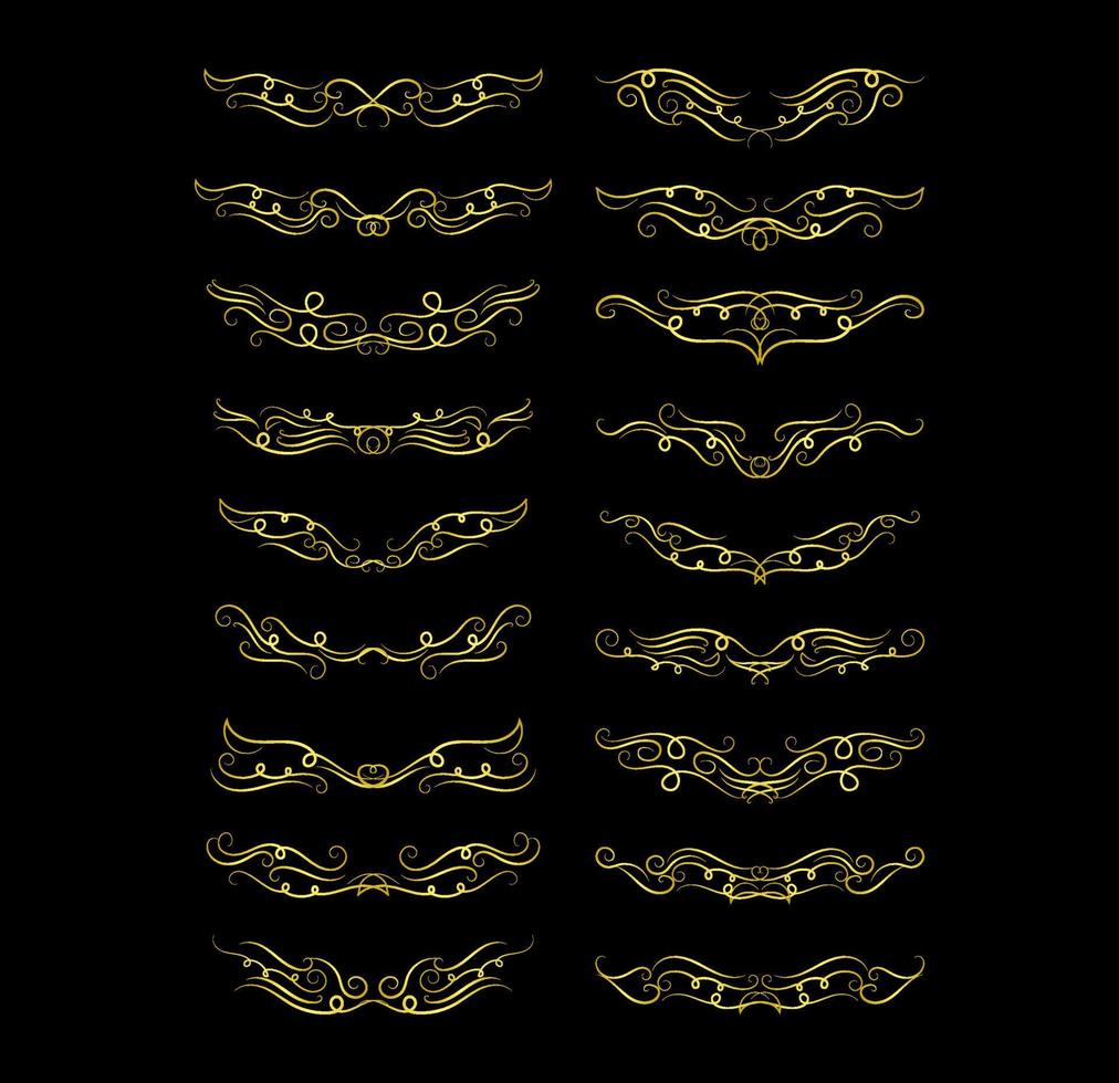 Gold Borders Elements Set Collection, ornament Vector