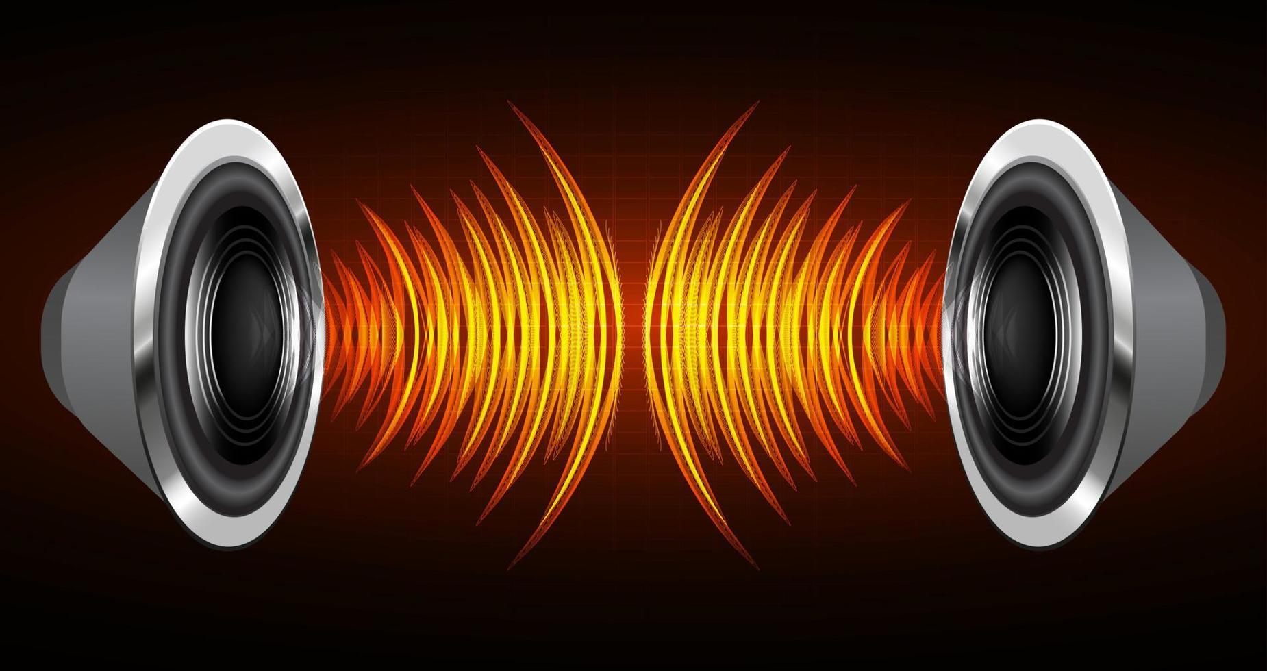 Sound waves oscillating dark light. earphone vector