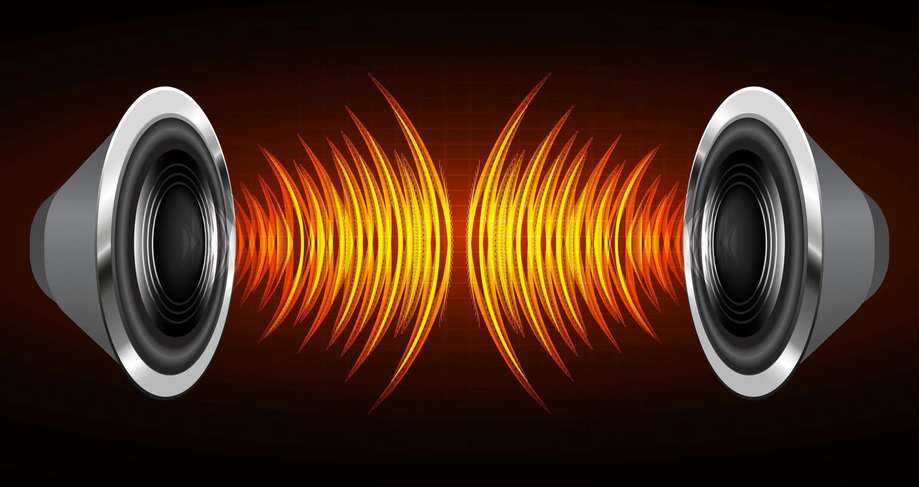 ondas de sonido que oscilan la luz oscura. auricular vector