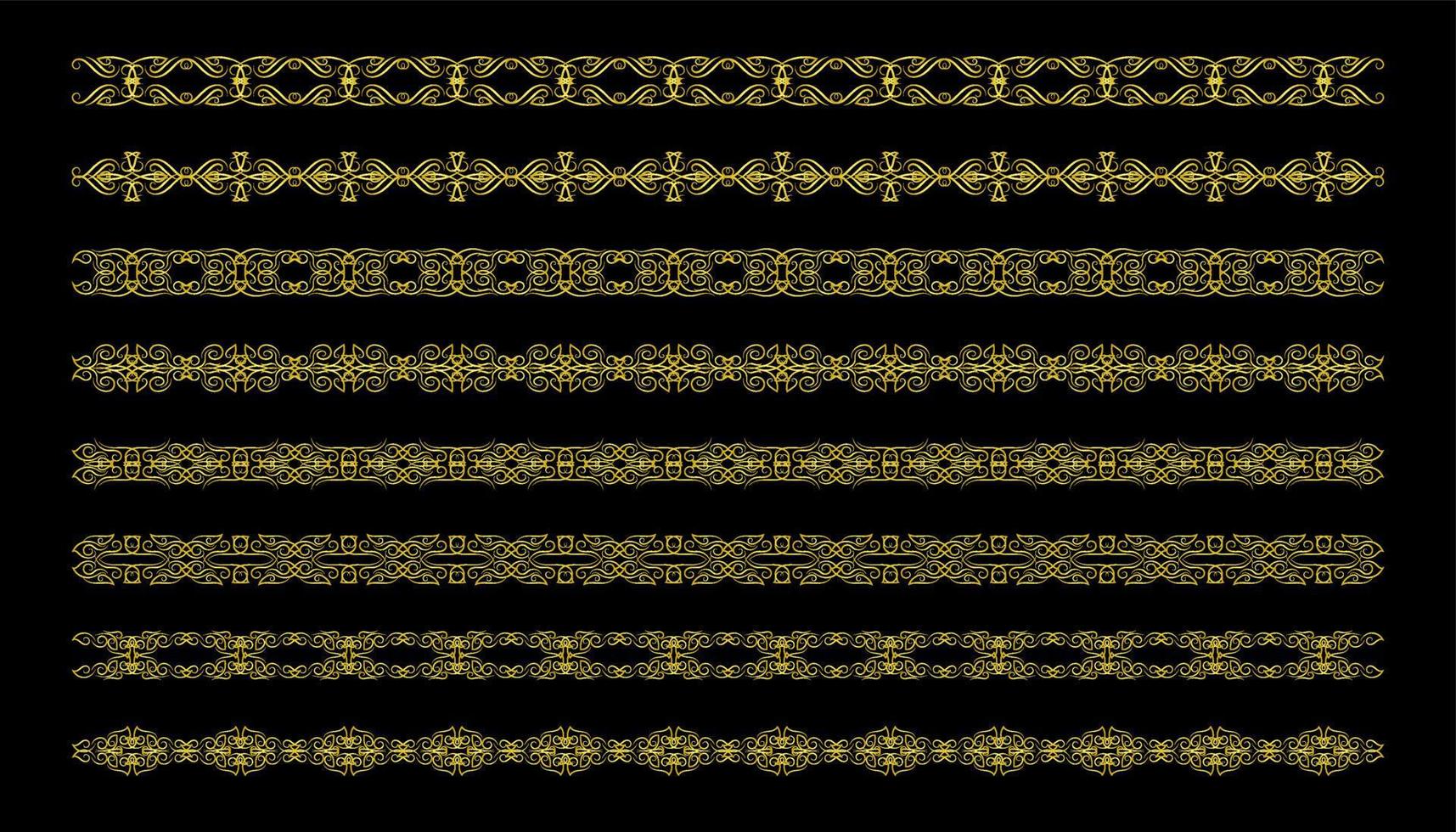 Gold Borders Elements Set Collection, ornament Vector