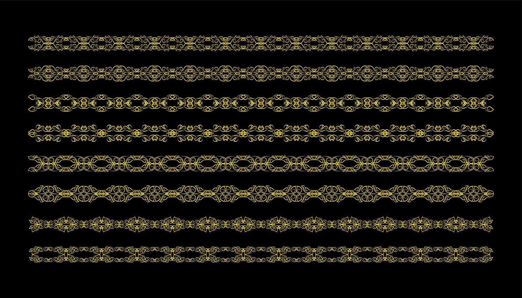 Gold Borders Elements Set Collection, ornament Vector