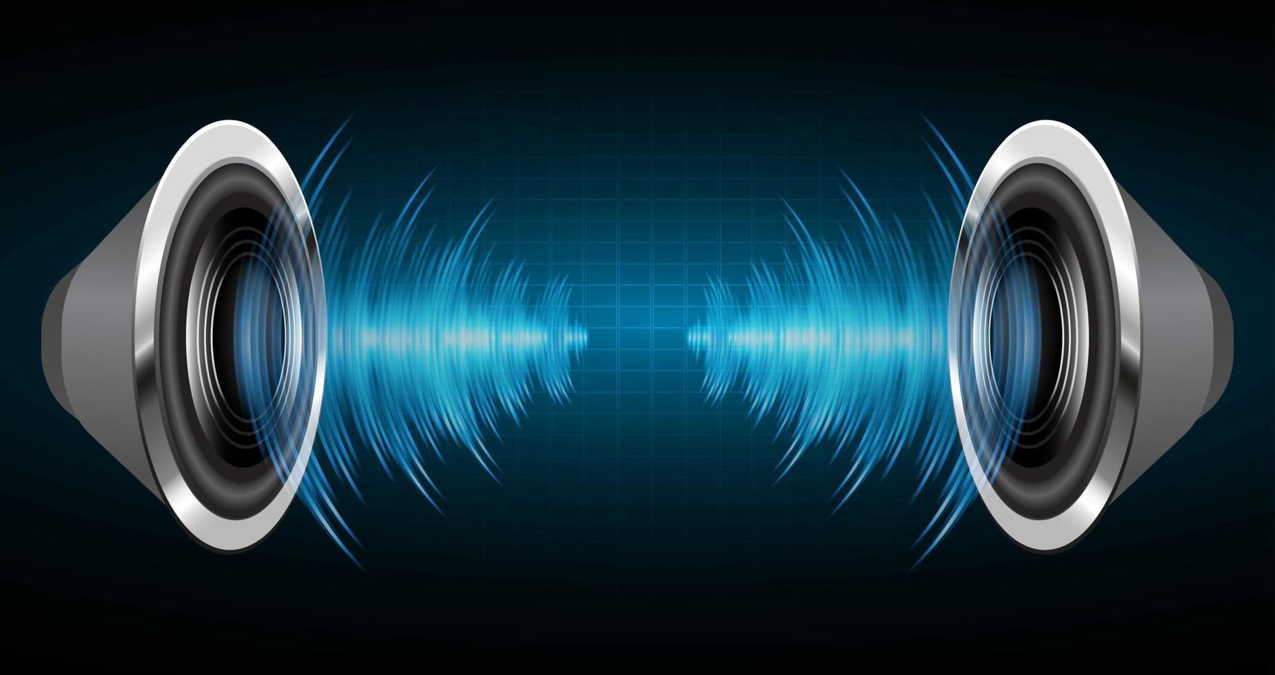 Sound waves oscillating dark light. earphone vector