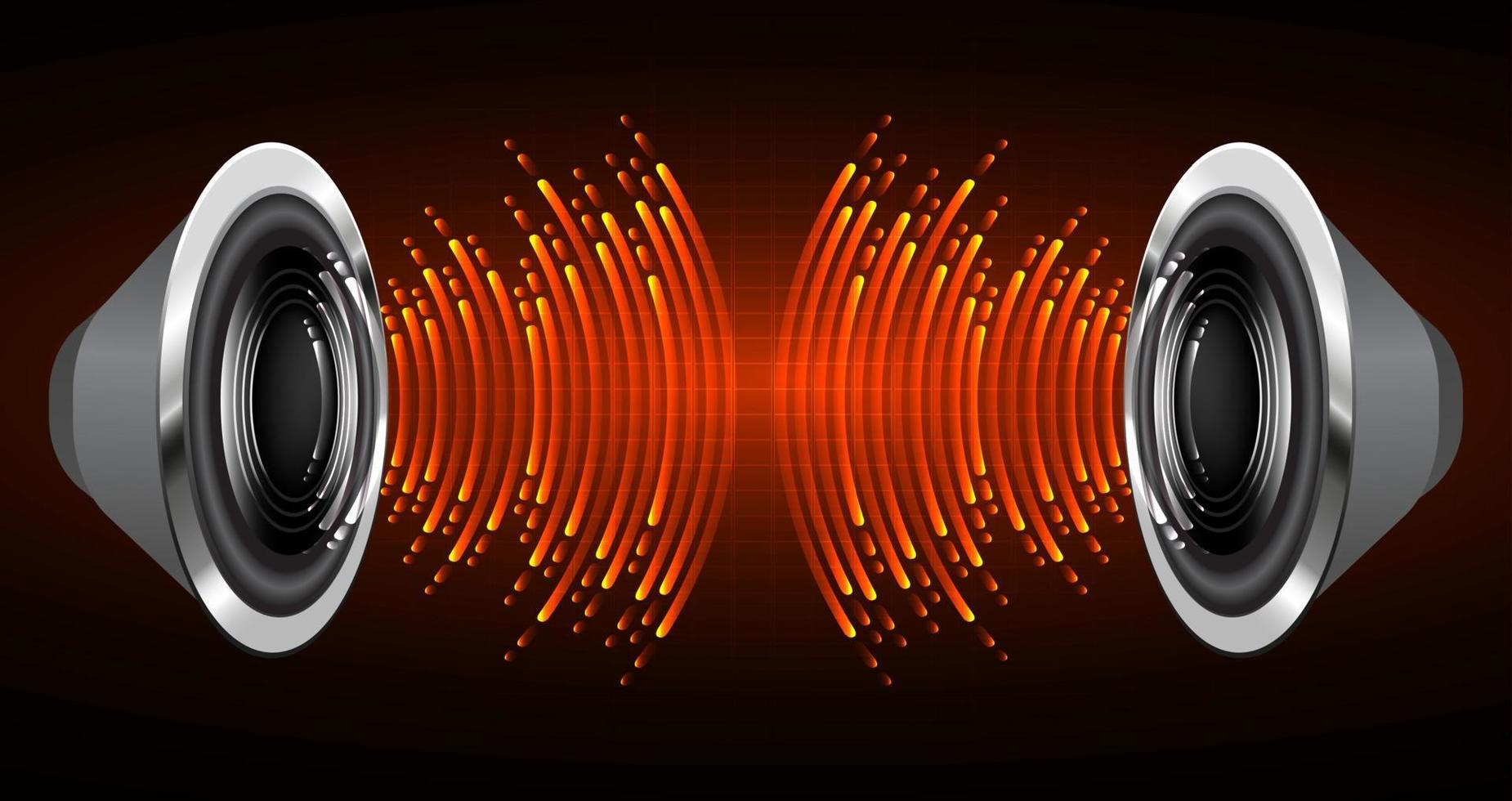 Sound waves oscillating dark light. earphone vector