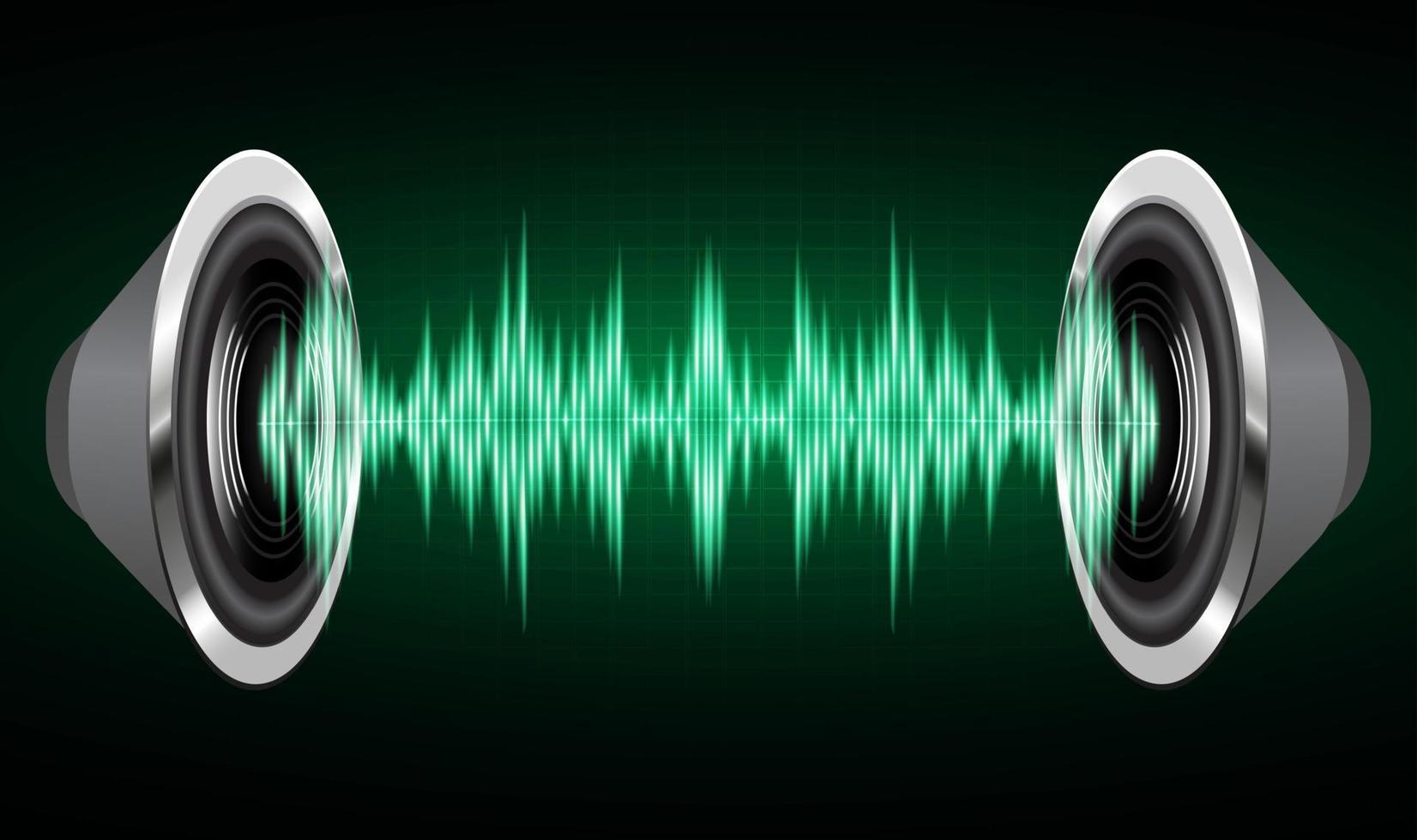 Sound waves oscillating dark light. earphone vector