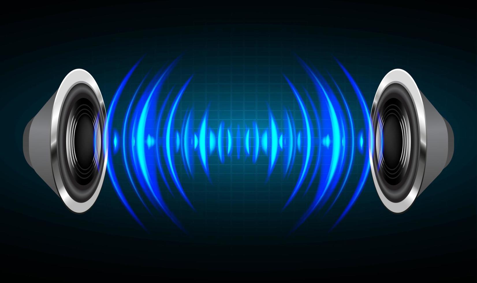 Sound waves oscillating dark light. earphone vector