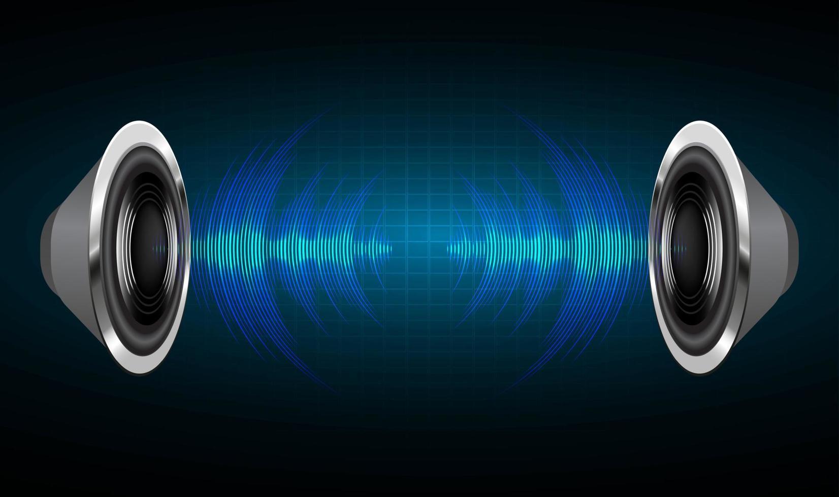 Sound waves oscillating dark light. earphone vector