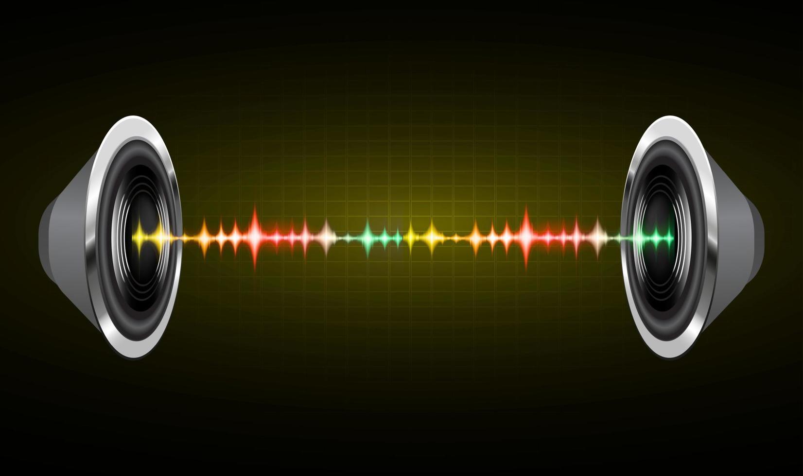 Sound waves oscillating dark light. earphone vector