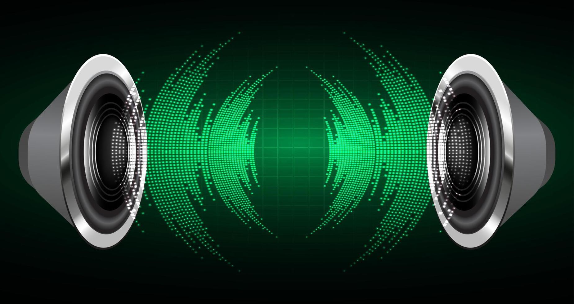 Sound waves oscillating dark light. earphone vector