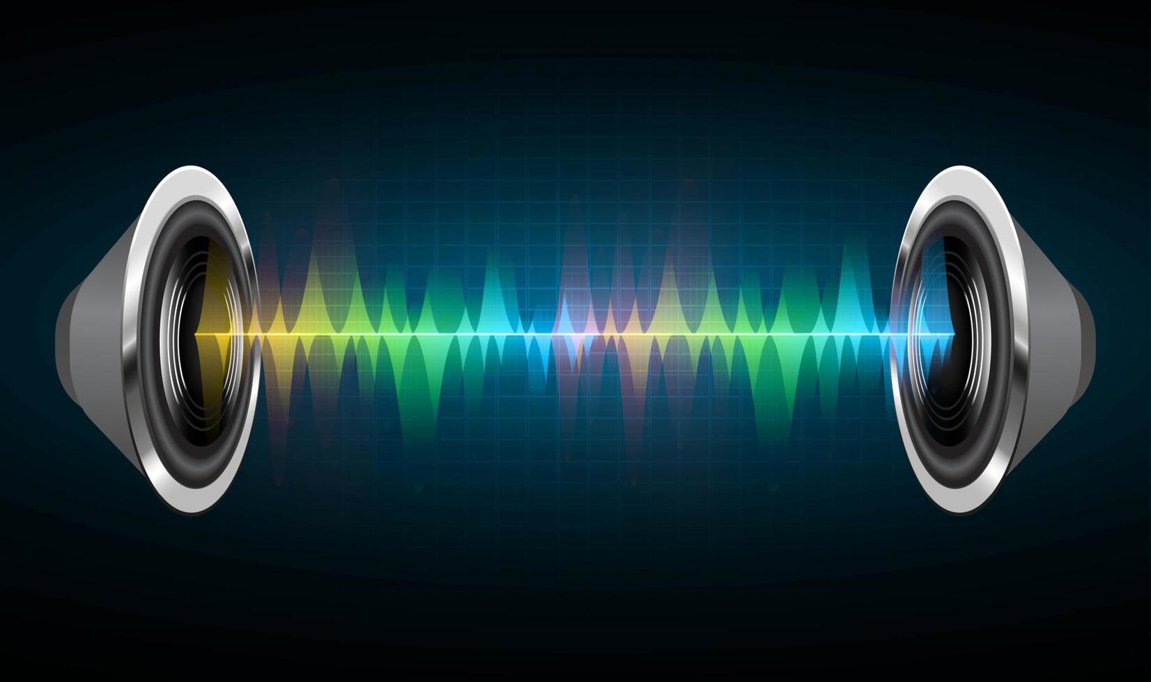 ondas de sonido que oscilan la luz oscura. auricular vector