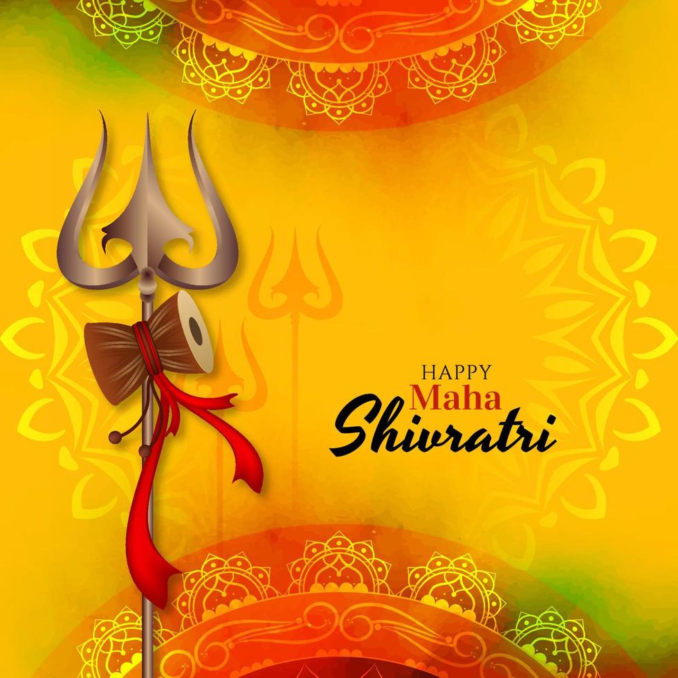 Happy Maha Shivratri Indian traditional festival background vector