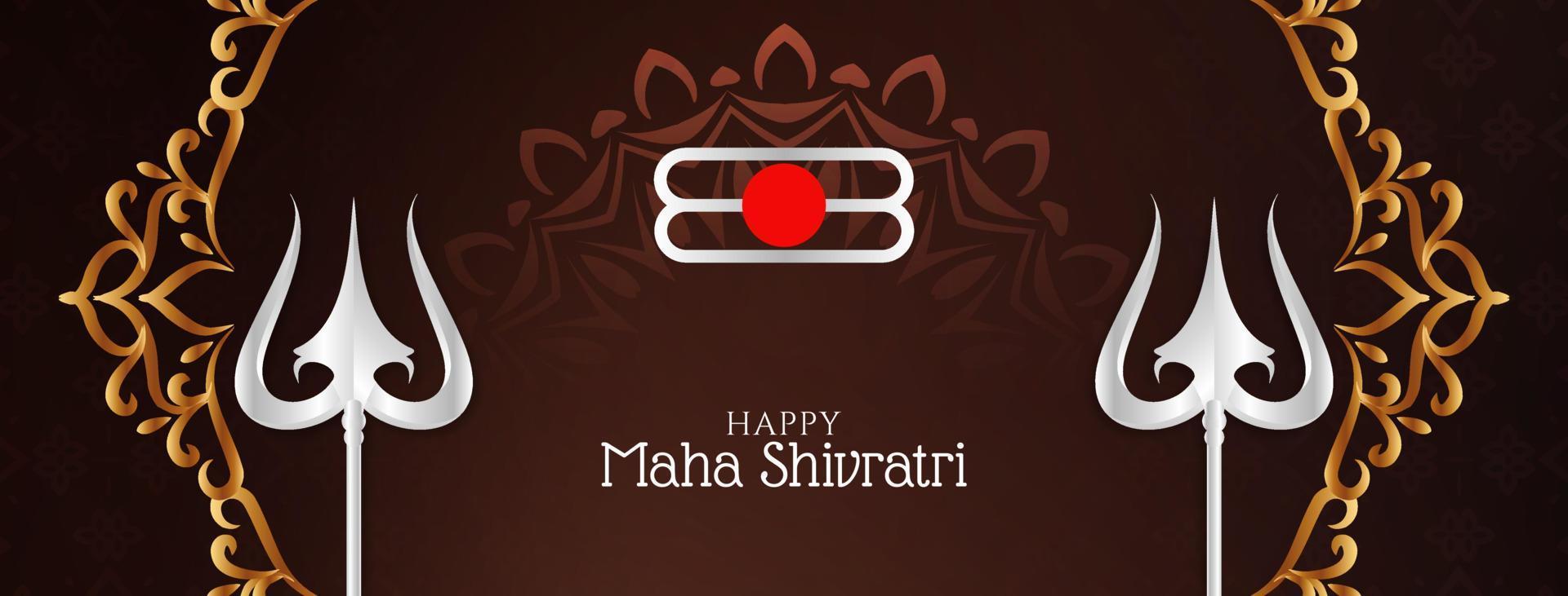 Happy Maha Shivratri festival classic mythological banner vector