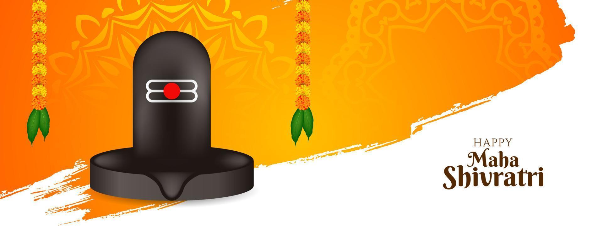 Happy Maha Shivratri festival classic mythological banner vector