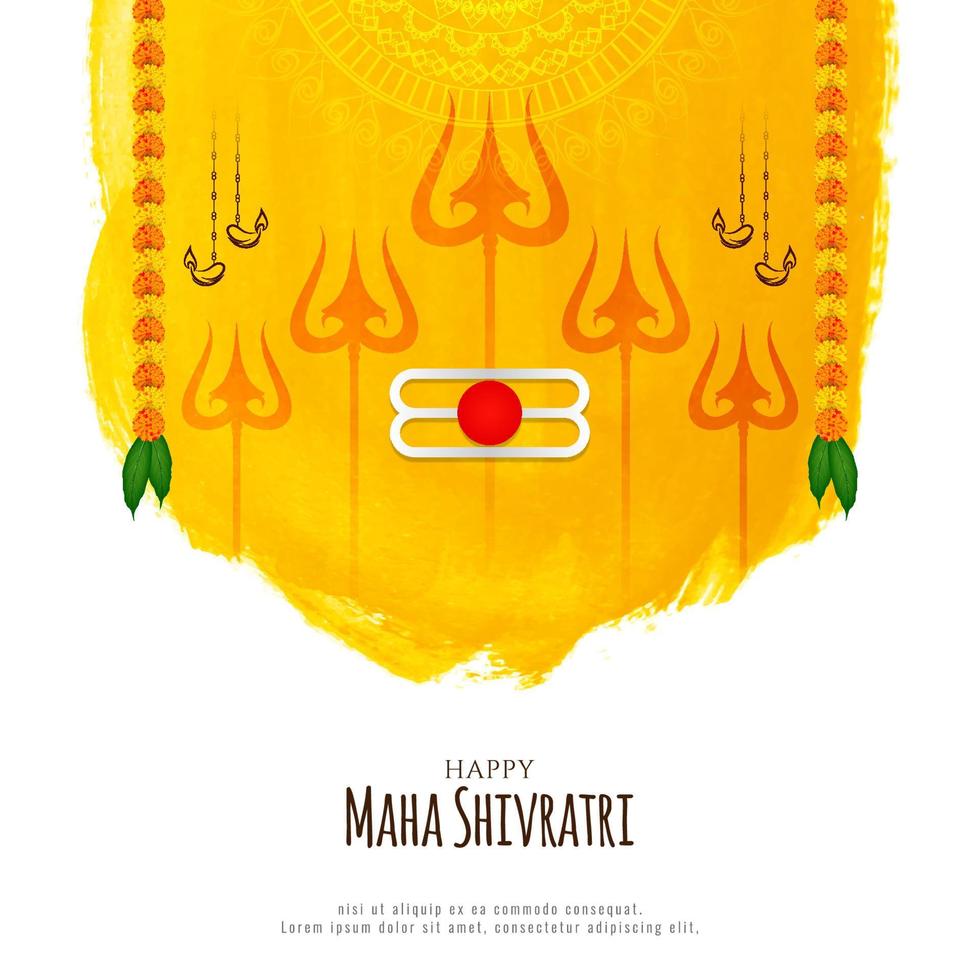 Happy Maha Shivratri festival classic mythological background vector